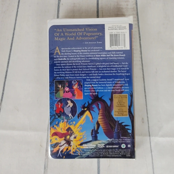 2/$25 Walt Disney's Sleeping Beauty Limited Edition VHS - Picture 3 of 5